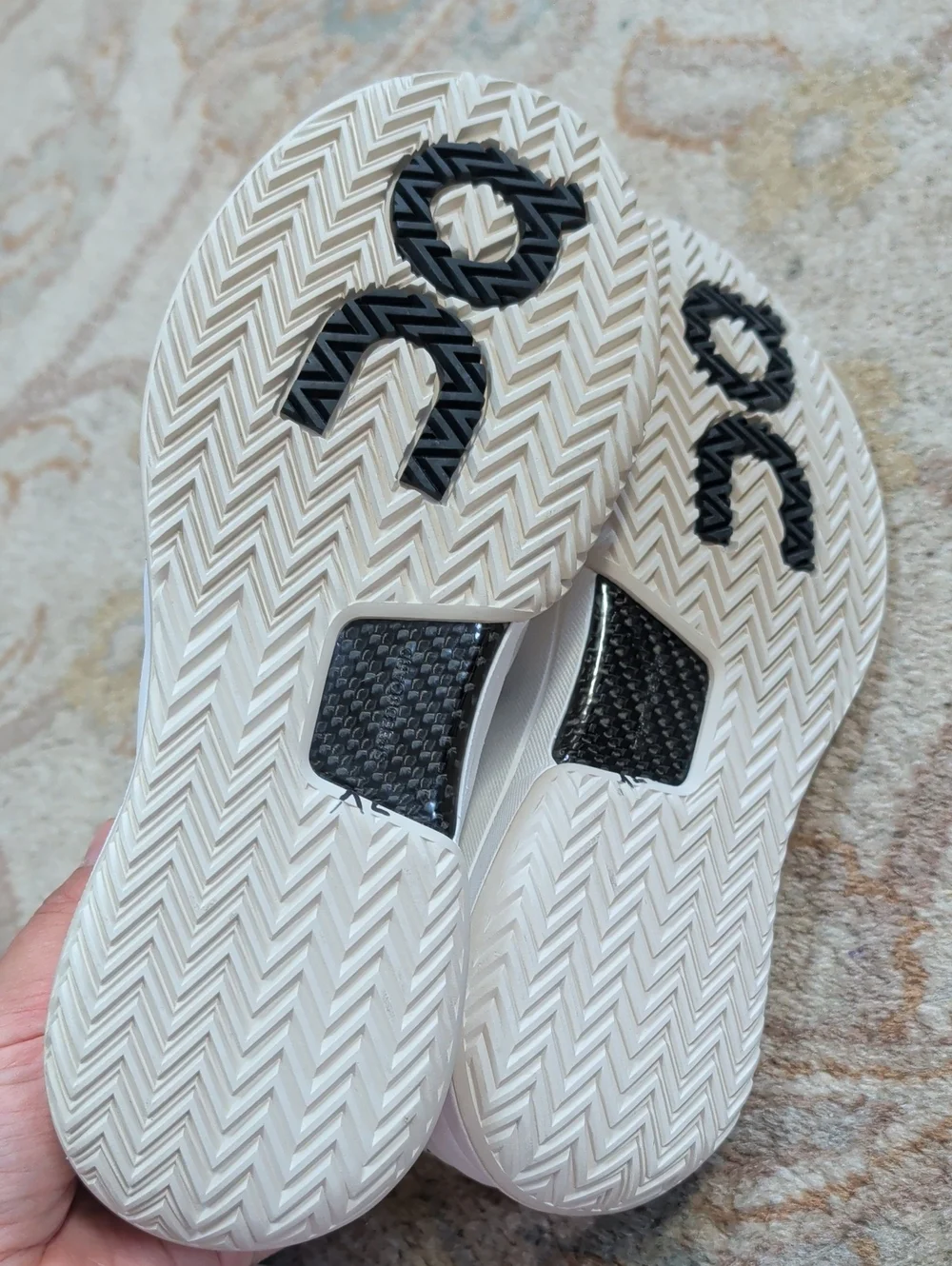 On Cloud The Roger Pro 2 White Athletic Sneakers with Lime & Pink Accents